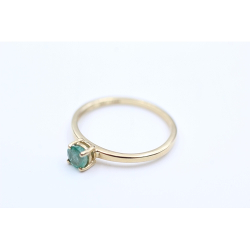 2003 - A hallmarked Birmingham 9ct gold emerald solitaire dress ring, size O - approx. gross weight 1.2 gra... 