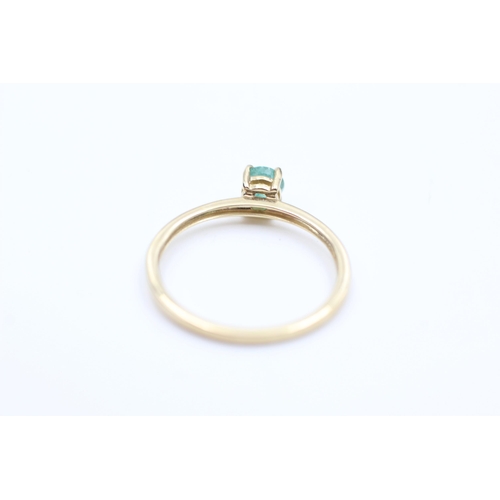 2003 - A hallmarked Birmingham 9ct gold emerald solitaire dress ring, size O - approx. gross weight 1.2 gra... 