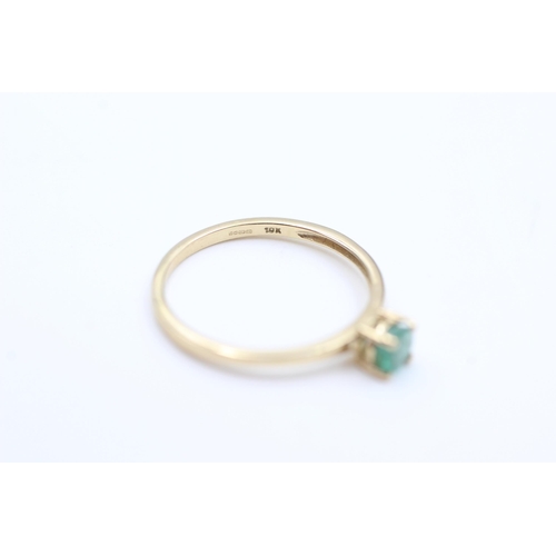 2003 - A hallmarked Birmingham 9ct gold emerald solitaire dress ring, size O - approx. gross weight 1.2 gra... 