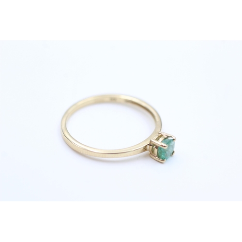 2003 - A hallmarked Birmingham 9ct gold emerald solitaire dress ring, size O - approx. gross weight 1.2 gra... 