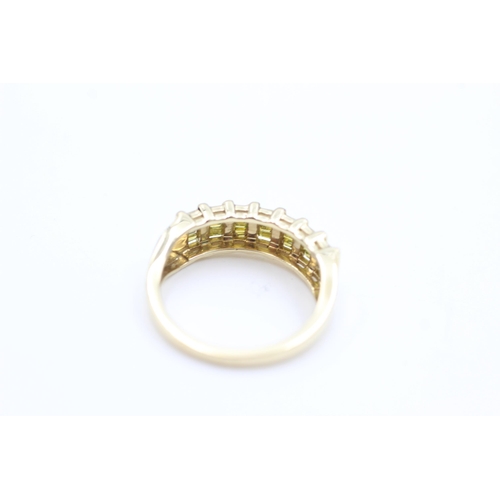 2004 - A 9ct gold enhanced yellow diamond dress ring, size N½ - approx. gross weight 3 grams