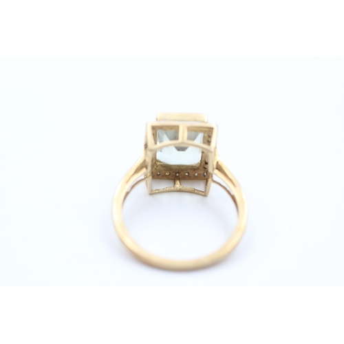 2006 - A 9ct gold prasiolite and 0.11ct diamond square halo dress ring, size Q - approx. gross weight 3.8 g... 