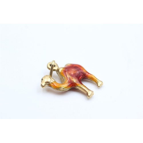 2018 - An 18ct gold enamel camel pendant - approx. gross weight 2.3 grams