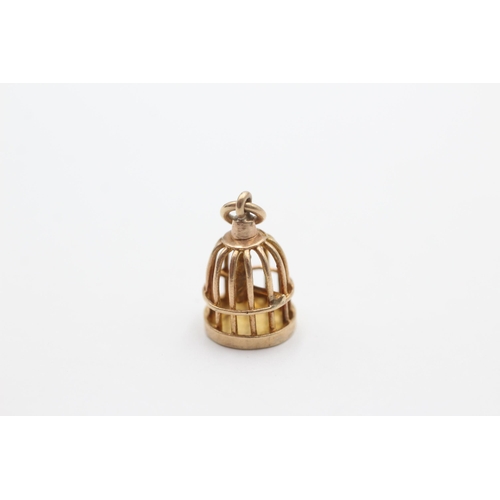 2028 - A 9ct gold bird in cage pendant - approx. gross weight 2.4 grams