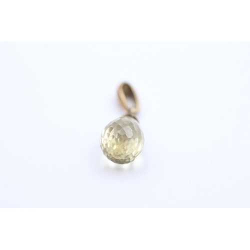 2043 - A 7ct gold faceted citrine pendant - approx. gross weight 1.6 grams