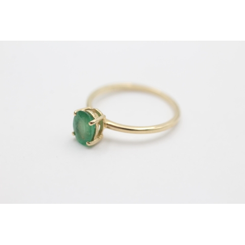 2059 - A 10ct gold emerald single stone dress ring, size L - approx. gross weight 1.2 grams