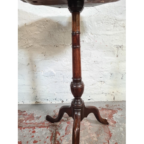 66 - Two 19th century mahogany octagonal tripod pedestal side tables - largest approx. 71cm high x 46cm s... 