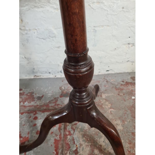 66 - Two 19th century mahogany octagonal tripod pedestal side tables - largest approx. 71cm high x 46cm s... 