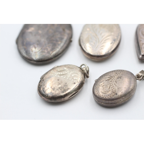 2180 - Five .925 silver photo locket pendants - approx. gross weight 28 grams