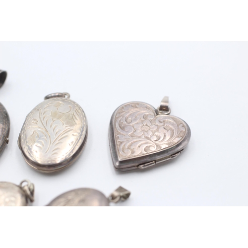 2180 - Five .925 silver photo locket pendants - approx. gross weight 28 grams