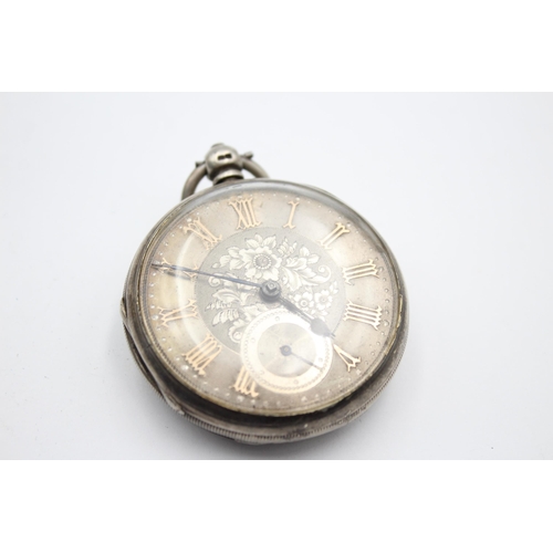 2227 - A .925 silver cased open face fusee key-wind pocket watch - approx. 50mm x 61mm