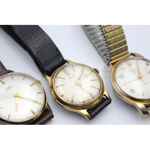 2228 - Four vintage men's wristwatches to include Rotary, Limit, Fero etc.