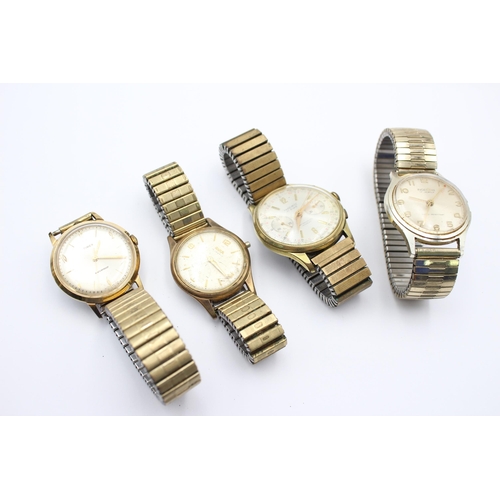 2234 - Four vintage men's wristwatches to include Ingersoll, Timex etc.