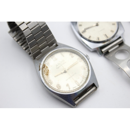 2236 - Four vintage men's wristwatches to include Anjo etc.