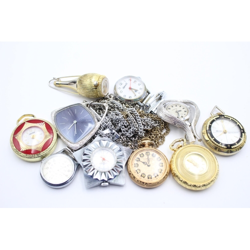 2240 - Ten vintage lady's fob and pendant watches to include Solora, Eurastyle etc.