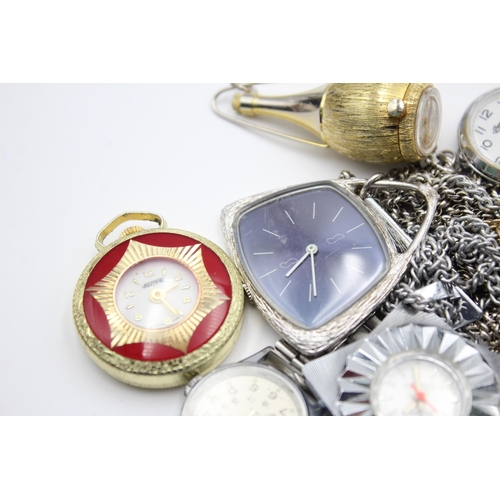 2240 - Ten vintage lady's fob and pendant watches to include Solora, Eurastyle etc.