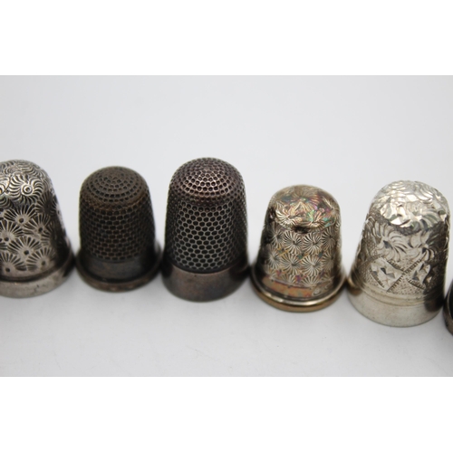 2292 - Seven hallmarked sterling silver thimbles to include Charles Horner etc. - approx. gross weight 26 g... 