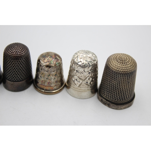 2292 - Seven hallmarked sterling silver thimbles to include Charles Horner etc. - approx. gross weight 26 g... 