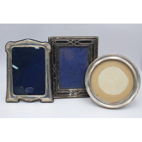 2295 - Three hallmarked sterling silver photograph frames - approx. gross weight 657 grams