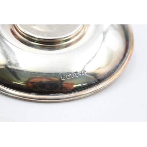 2298 - A Collins & Cook hallmarked Birmingham silver trinket dish with Churchill coin, dated 1967 - approx.... 