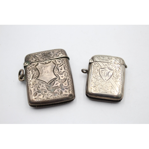 2308 - Two hallmarked sterling silver vesta cases - approx. gross weight 51 grams