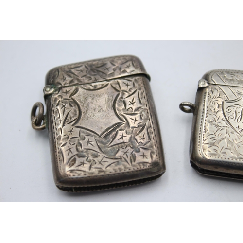 2308 - Two hallmarked sterling silver vesta cases - approx. gross weight 51 grams