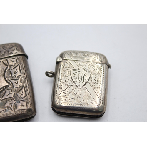 2308 - Two hallmarked sterling silver vesta cases - approx. gross weight 51 grams