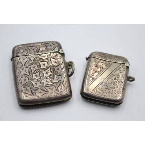 2308 - Two hallmarked sterling silver vesta cases - approx. gross weight 51 grams