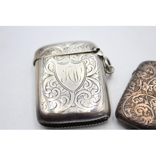 2312 - Two antique hallmarked sterling silver vesta cases - approx. gross weight 34 grams