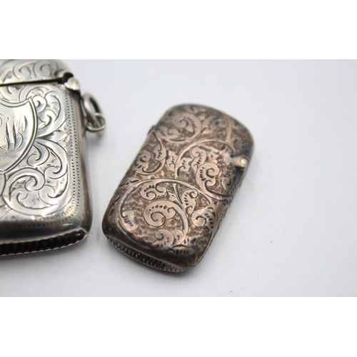 2312 - Two antique hallmarked sterling silver vesta cases - approx. gross weight 34 grams