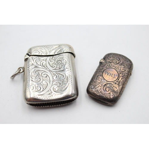 2312 - Two antique hallmarked sterling silver vesta cases - approx. gross weight 34 grams