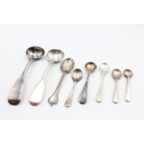 2313 - Eight hallmarked sterling silver condiment spoons to include Georgian example etc. - approx. gross w... 