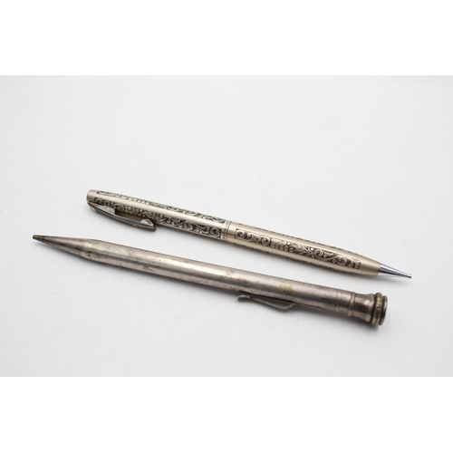 2323 - Two vintage stamped .925 sterling silver pencils, one Eversharp and one Sheaffer - approx. gross wei... 