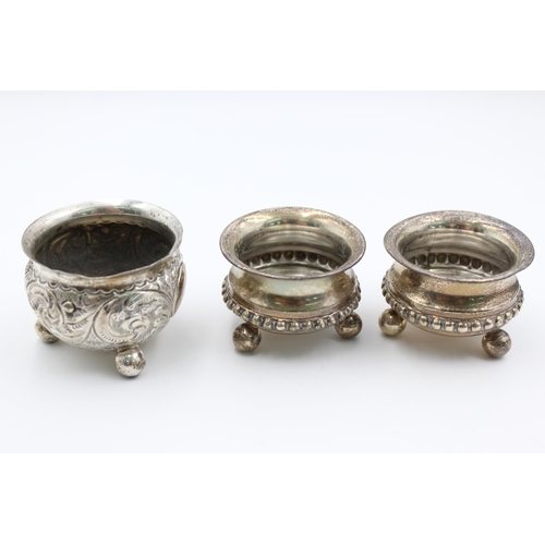 2326 - Three hallmarked sterling silver condiment dishes - approx. gross weight 79 grams