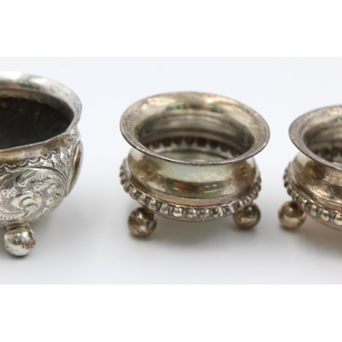 2326 - Three hallmarked sterling silver condiment dishes - approx. gross weight 79 grams