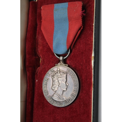 2331 - Two boxed medals, one National Service with miniature and one Elizabeth II Imperial Service