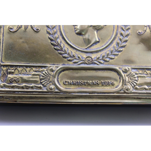 2332 - A WWI brass Princess Mary Christmas tin - approx. 13cm x 8.5cm