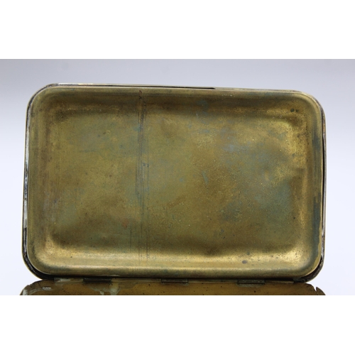 2332 - A WWI brass Princess Mary Christmas tin - approx. 13cm x 8.5cm