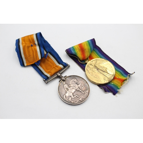 2344 - A WWI medal pair with original ribbons presented to R-311456 PTE P. Mayes A.S.C