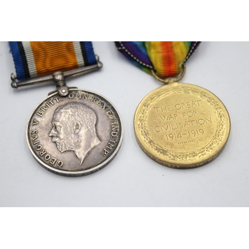 2344 - A WWI medal pair with original ribbons presented to R-311456 PTE P. Mayes A.S.C