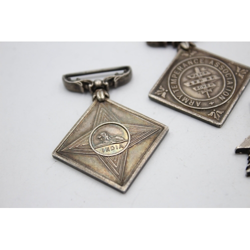 2347 - Four stamped .925 sterling silver Army Temperance Association medals - approx. gross weight 96 grams