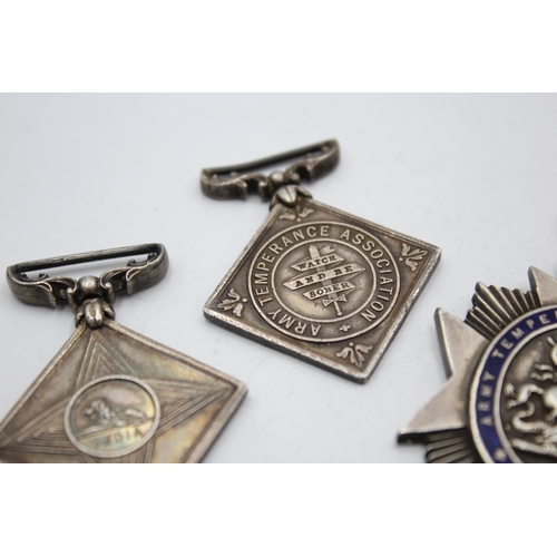 2347 - Four stamped .925 sterling silver Army Temperance Association medals - approx. gross weight 96 grams