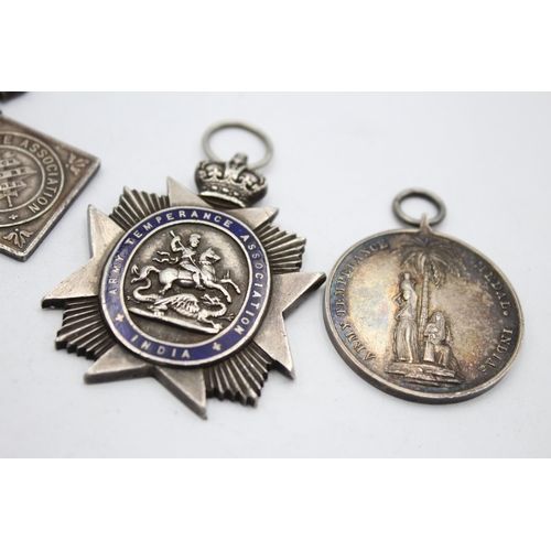 2347 - Four stamped .925 sterling silver Army Temperance Association medals - approx. gross weight 96 grams