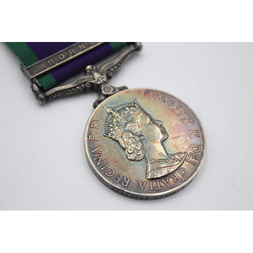 2354 - An Elizabeth II General Service medal with Borneo clasp presented to 23919043 L/CPL C. McCormick R.A... 