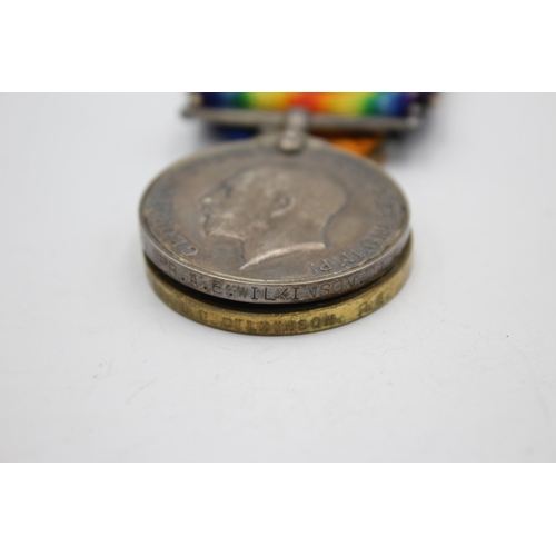 2355 - A WWI medal pair with original ribbons presented to 7829 SPR A. E. Wilkinson R.E