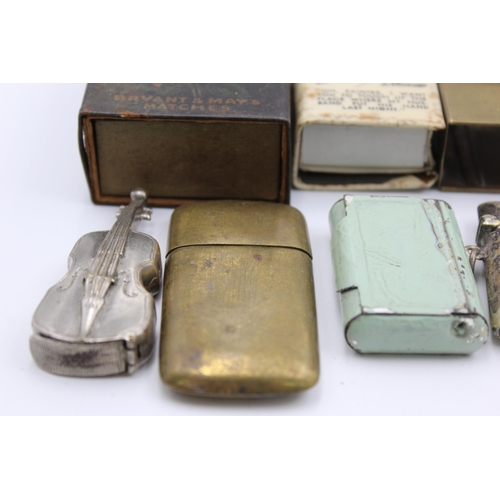 2362 - Ten late 19th/early 20th century vesta cases and matchbox holders