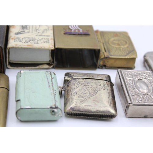 2362 - Ten late 19th/early 20th century vesta cases and matchbox holders