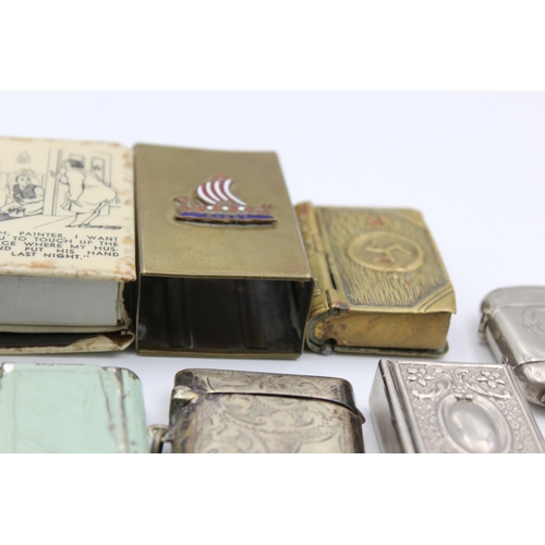 2362 - Ten late 19th/early 20th century vesta cases and matchbox holders