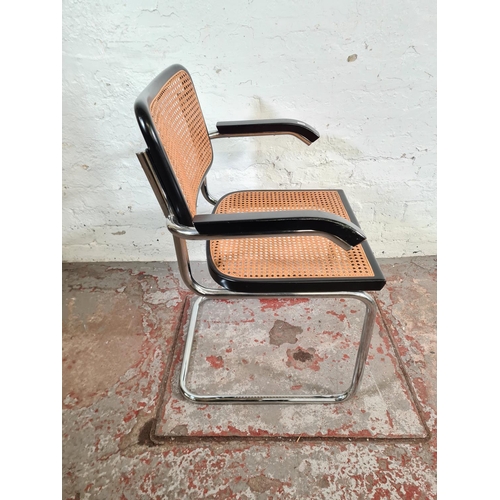 180 - An Italian Marcel Breuer style cantilever armchair