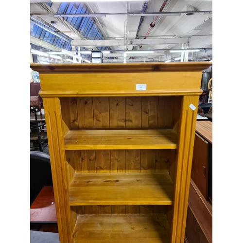 183 - A modern solid pine five tier free standing open bookcase - approx. 168cm high x 66cm wide x 31cm de... 